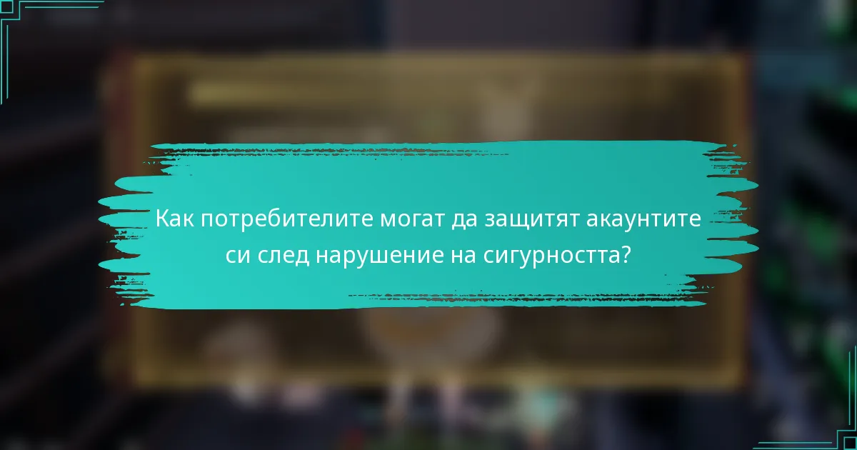 Как потребителите могат да защитят акаунтите си след нарушение на сигурността?
