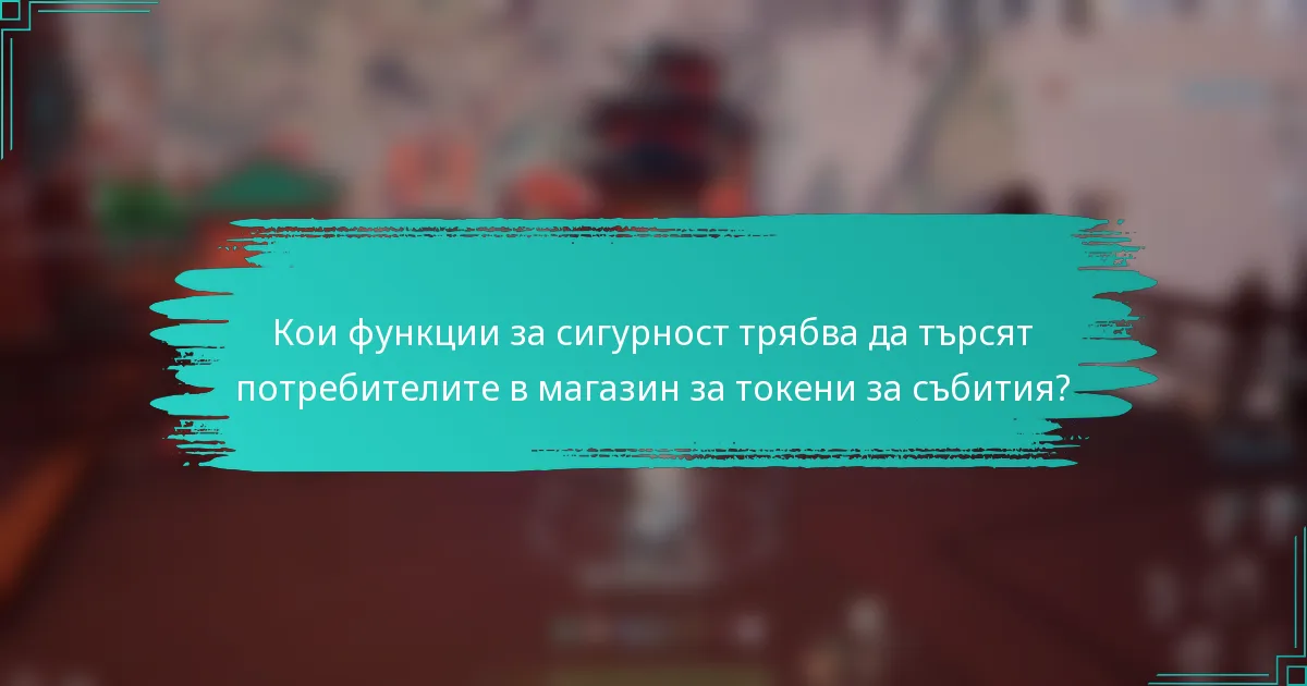 Кои функции за сигурност трябва да търсят потребителите в магазин за токени за събития?